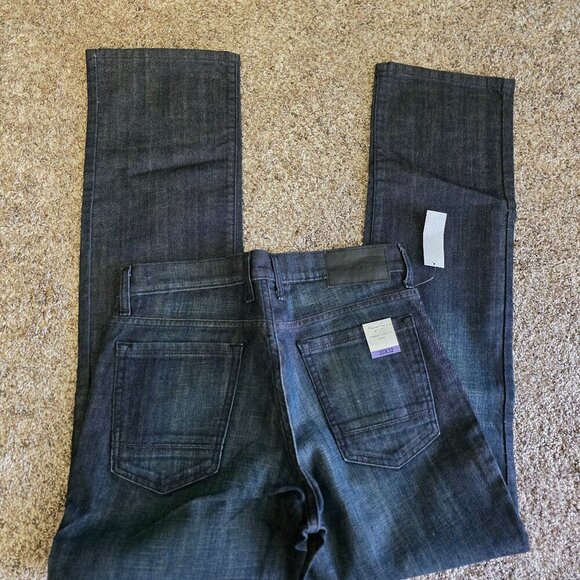 Kenneth Cole Mens Blue Jeans Straight Stretch Indigo 30W x 32 NWT - Picture 2 of 3